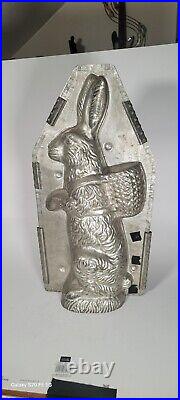 Antique metal bunny chocolate mold