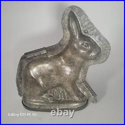 Antique metal bunny chocolate mold