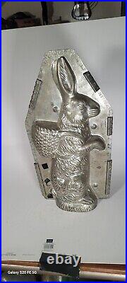 Antique metal bunny chocolate mold