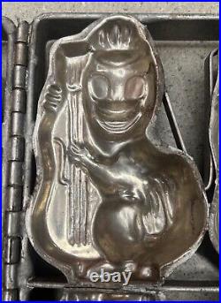 Antique metal chocolate strap cage mold 4 animals playing a bass fiddle or cello