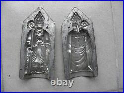 Antique mould Santa Claus chocolate St Nicholas candy mold tin french vintage