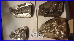 Antique n vtg candy chocolate candy molds 4 2 piece bunny molds Jaburg bros + 2