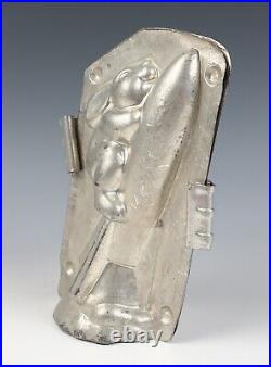Antique or Vintage Wien Large Rabbit Riding Rocket Chocolate Mold Easter Bunny