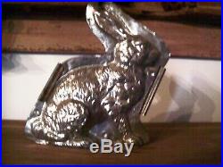 Antique sitting candy rabbit mold tin chocolate mold