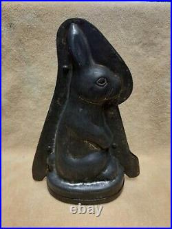 Antique tin Easter Rabbit Chocolate Mold with base Germany