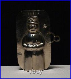 Antique two part chocolate mold of a Snowman Free shipping
