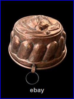 Antique/vintage 19th Century Cake/jelly Mold In Red Copper