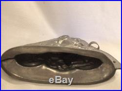 Antique/vintage Chocolate Easter Bunny Mold Rabbit Motorcycle Unsigned