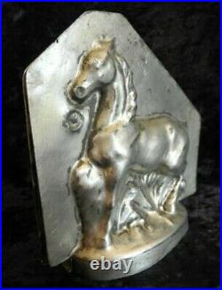 Antique vintage chocolate candy mold shape figure running horse