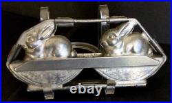 Anton Reiche 25738 Double Rabbit Bunnies Egg Hinged Antique Chocolate Candy Mold
