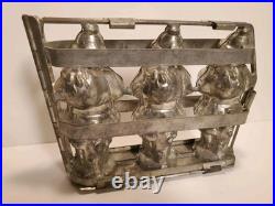 Anton Reiche Antique 3 Santa Chocolate Hinged Mold Germany Used Anton Reiche Antique 3 Santa Chocolate Hinged Mold Germany Used