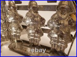 Anton Reiche Antique 3 Santa Chocolate Hinged Mold Germany Used Anton Reiche Antique 3 Santa Chocolate Hinged Mold Germany Used