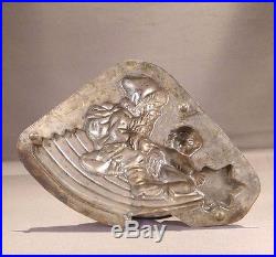 Anton Reiche Antique Chocolate Mold Santa and Angel on shooting star