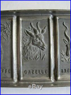 Anton Reiche Antique steel chocolate bar mould wild animals Stag, Giraffe