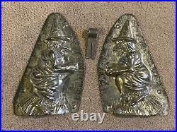 Anton Reiche Dresden Antique German Chocolate Mold Halloween Witch On Broom RARE