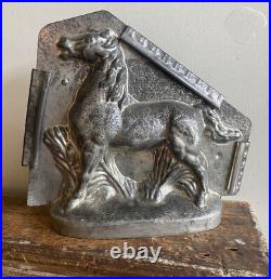 BEAUTIFUL. Rare Antique Chocolate Mold Mould Large Early Standing Horse. Sommet