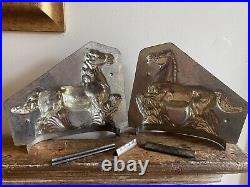 BEAUTIFUL. Rare Antique Chocolate Mold Mould Large Early Standing Horse. Sommet