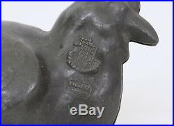 BIG 19th Century ANTIQUE PEWTER HINGED ICE CREAM CHOCOLATE MOULD CHICKEN