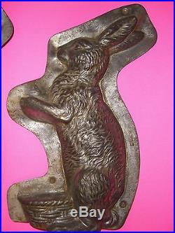 BIG Antique Chocolate Mold Candy Mold Bunny Rabbit Easter Mold ANTON REICHE RARE