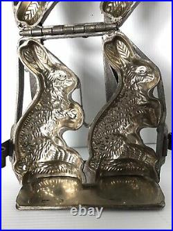 BUNNY 2 RABIT CHOCOLATE MOLD MOULD GERMANY MOLDS VINTAGE ANTIQUE 7x7