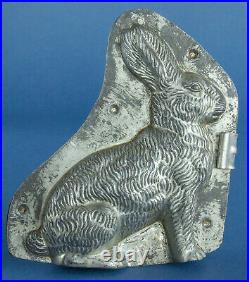 Bunny Rabbit Chocolate Double Mold withClip, Antique Ca 1890-1920s