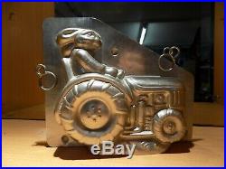Bunny + Tractor Chocolate Mold Molds Vintage Antique N/3045