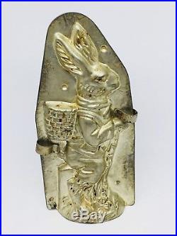 CH12 Easter Bunny Rabbit Chocolate Mold Antique German 1910's
