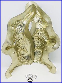 CH12 Large 11 Easter Bunny Rabbit Chocolate Mold Antique German 1910's