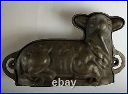 Cast Iron Lamb Sheep Cake Candy Chocolate Mold Baking 2 Pieces Vintage Antique