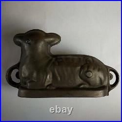 Cast Iron Lamb Sheep Cake Candy Chocolate Mold Baking 2 Pieces Vintage Antique