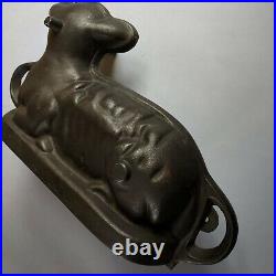 Cast Iron Lamb Sheep Cake Candy Chocolate Mold Baking 2 Pieces Vintage Antique