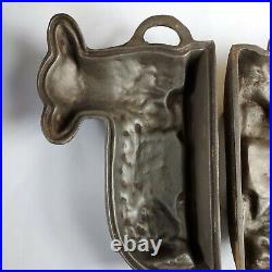 Cast Iron Lamb Sheep Cake Candy Chocolate Mold Baking 2 Pieces Vintage Antique