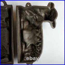 Cast Iron Lamb Sheep Cake Candy Chocolate Mold Baking 2 Pieces Vintage Antique