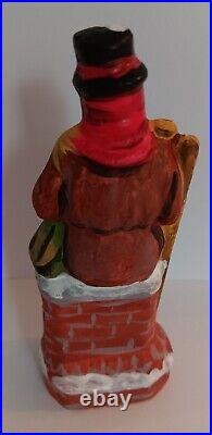 Chalkware Chimney Sweep Snowman & Vintage Chocolate Mold 4 1/4 x 1 3/4