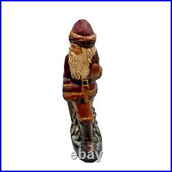 Chalkware Santa Figurine 12 Antique Chocolate Mold Hand Painted 1994 Signed