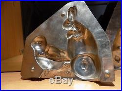 Chocolate Chick With Car Bunny Vintage Antique Mold Mould
