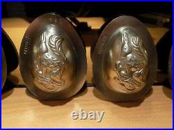 Chocolate Egg Easter 3x Mold Mould Vintage Antique