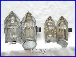 Chocolate Mold/216 French Father Christmas Set of 4 Molds Antique Vintage
