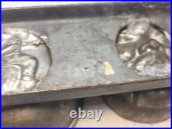 Chocolate Mold Dancing Pig Chinese Face Foo Man Choo Antique Heavy 3 Egg Shaped