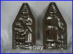 Chocolate Mold Father Christmas with 2 Children Collectible Antique Vintage