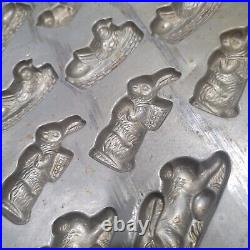 Chocolate Mold Metal, 56 Molds. Easter Themed. Rabbits, Ducks. Very Old