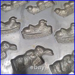 Chocolate Mold Metal, 56 Molds. Easter Themed. Rabbits, Ducks. Very Old