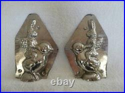 Chocolate Mold Rabbit, Riding a Chick Collectible Antique Vintage