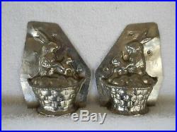 Chocolate Mold Rabbits Sitting in Basket Collectible Antique Vintage