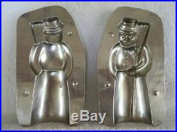 Chocolate Mold Snowman with Broom Collectible Antique Vintage