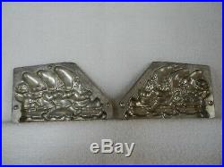 Chocolate Mold Three Gnomes On Sled Collectible Antique Vintage