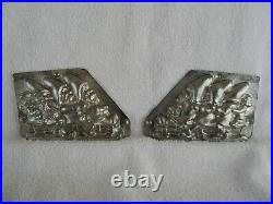 Chocolate Mold Three Gnomes on Sled Collectible Antique Vintage