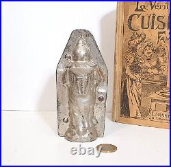 Chocolate mold Antique French Santa Clause with toy Tin mould collectible