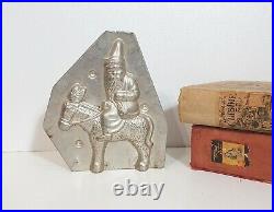 Chocolate mold Antique Santa Clause with donkey Tin mold Christmas