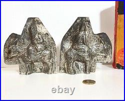 Chocolate mold Antique Santa Clause with donkey Tin mold Father Christmas